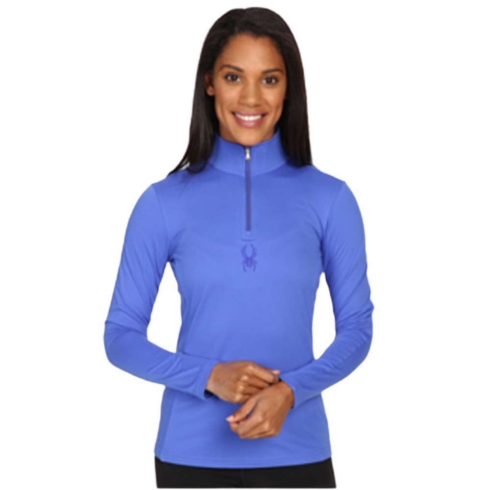 Spyder T-Neck Velour Fleece crystal embellishment.